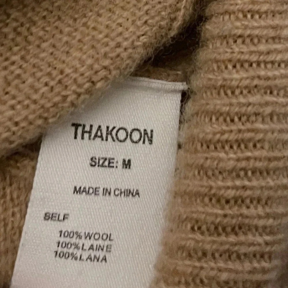 Thakoon wool sweater camel color chic casual career preppy academia - Picture 4 of 5